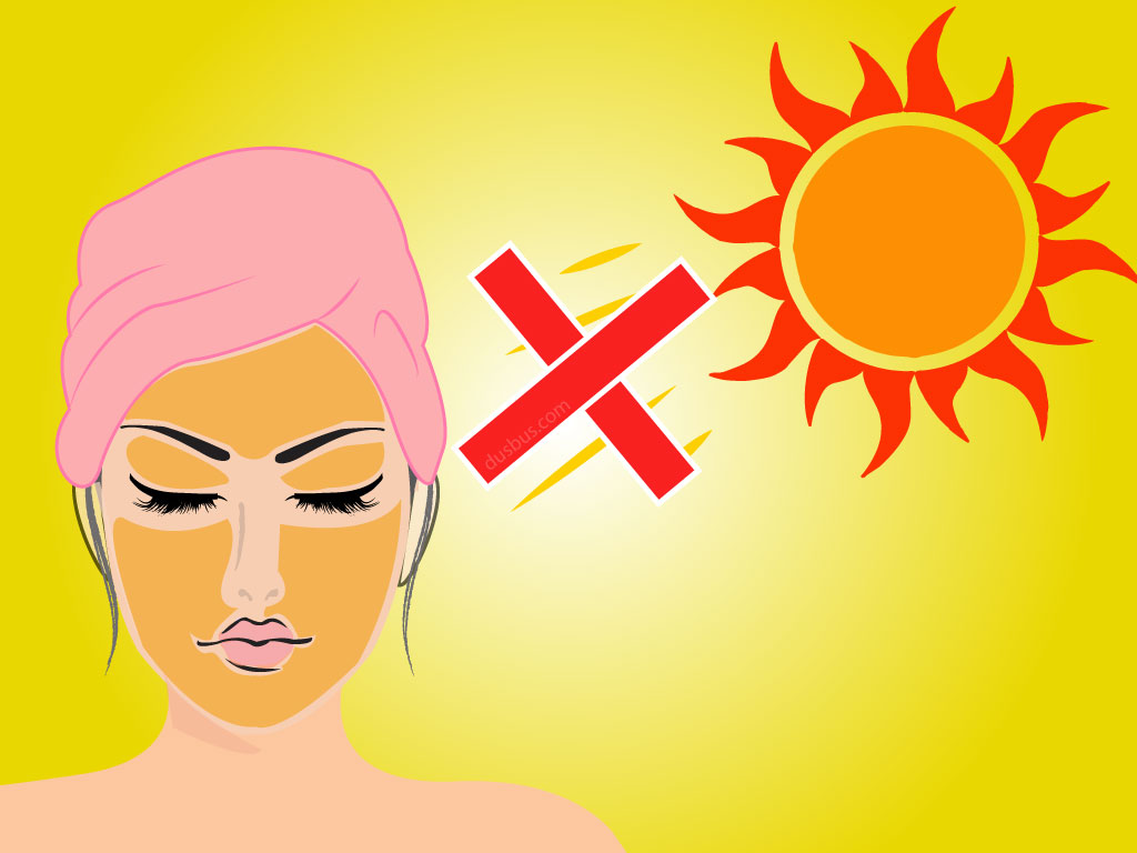 A Girl Avoiding Sun After Getting Facial