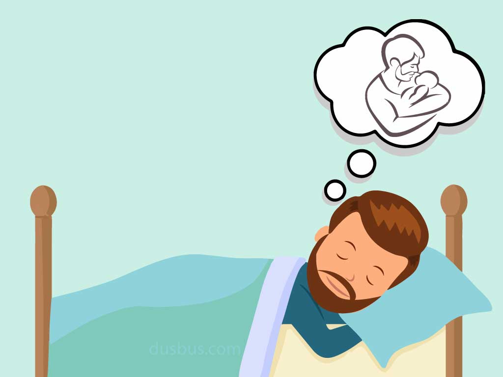 A man dreaming about a baby