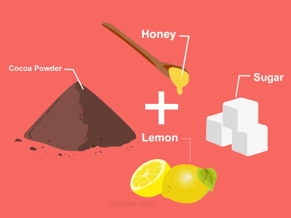 Sugar, Honey, Lemon and Cocoa Powder for homemade wax 