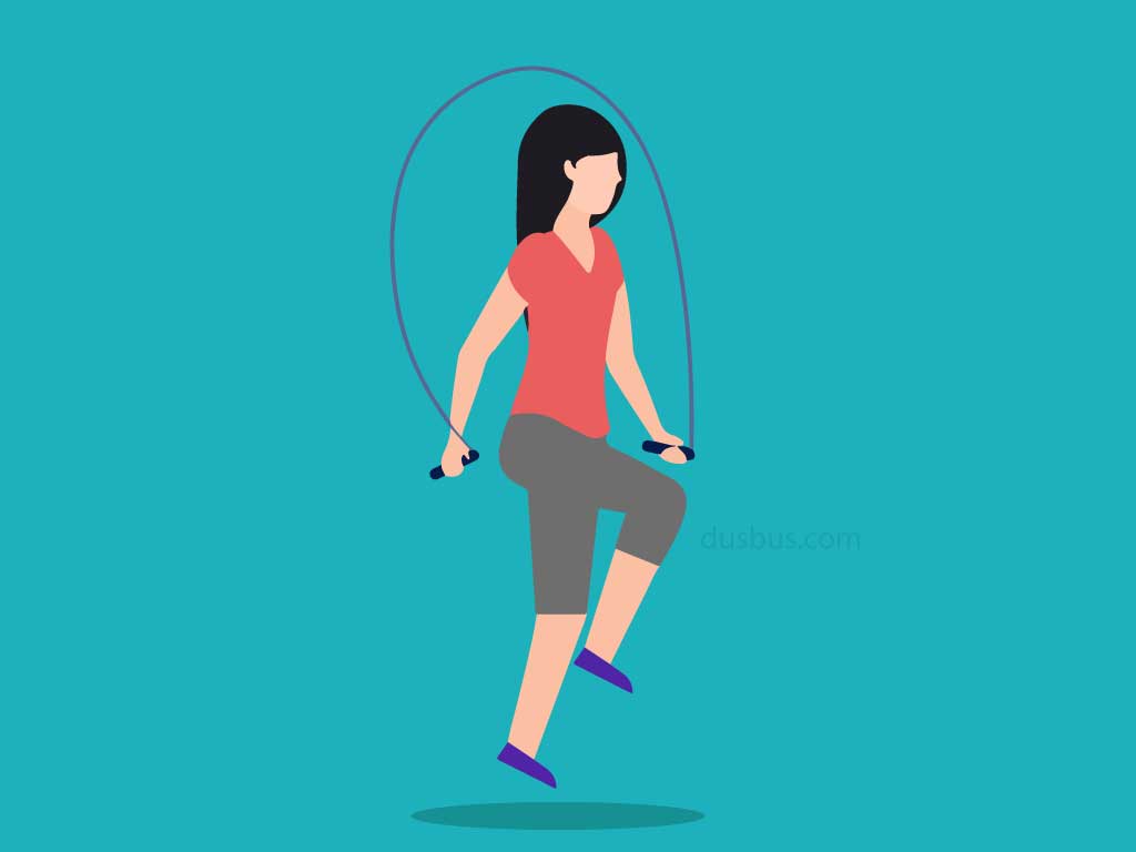 A girl rope skipping