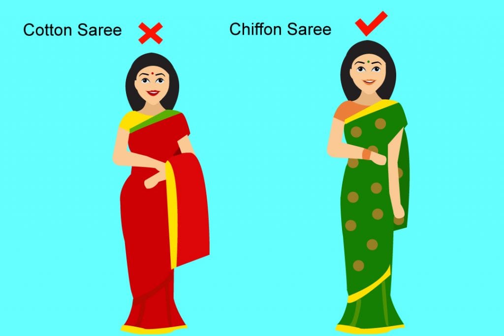 cotton and chiffon fabric sarees