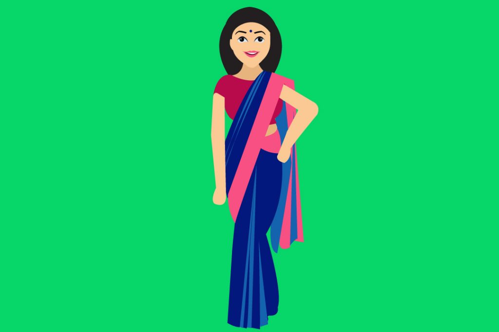 saree with perfect pleats