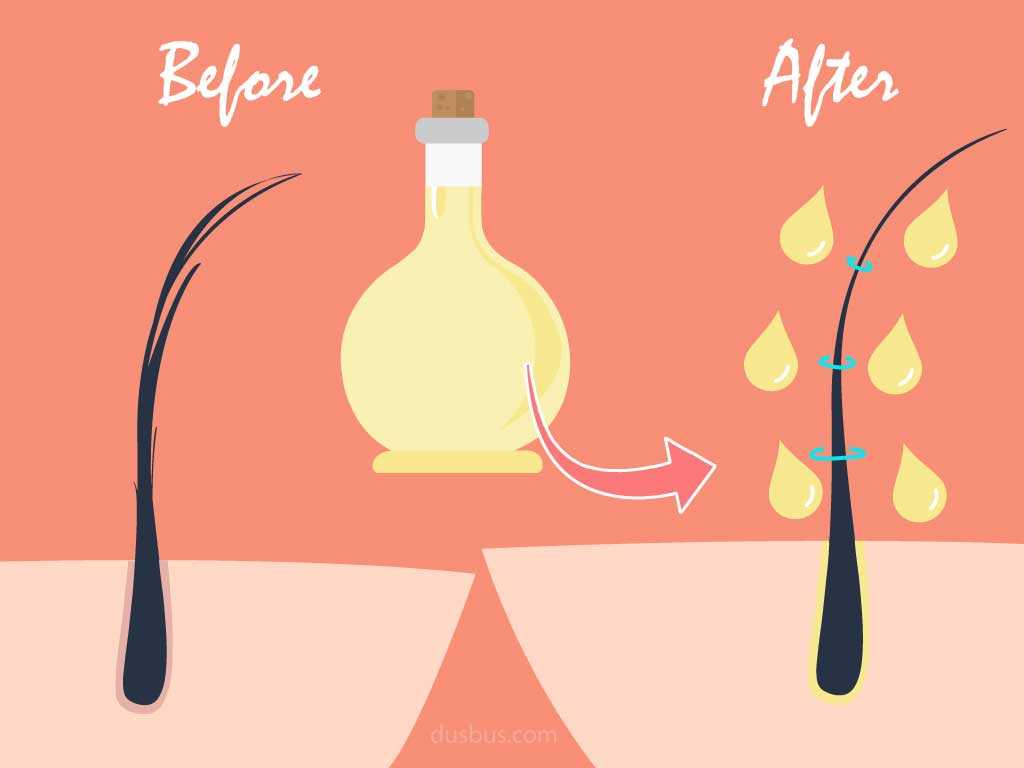 Oiling helps strengthen hair & reduce frizziness