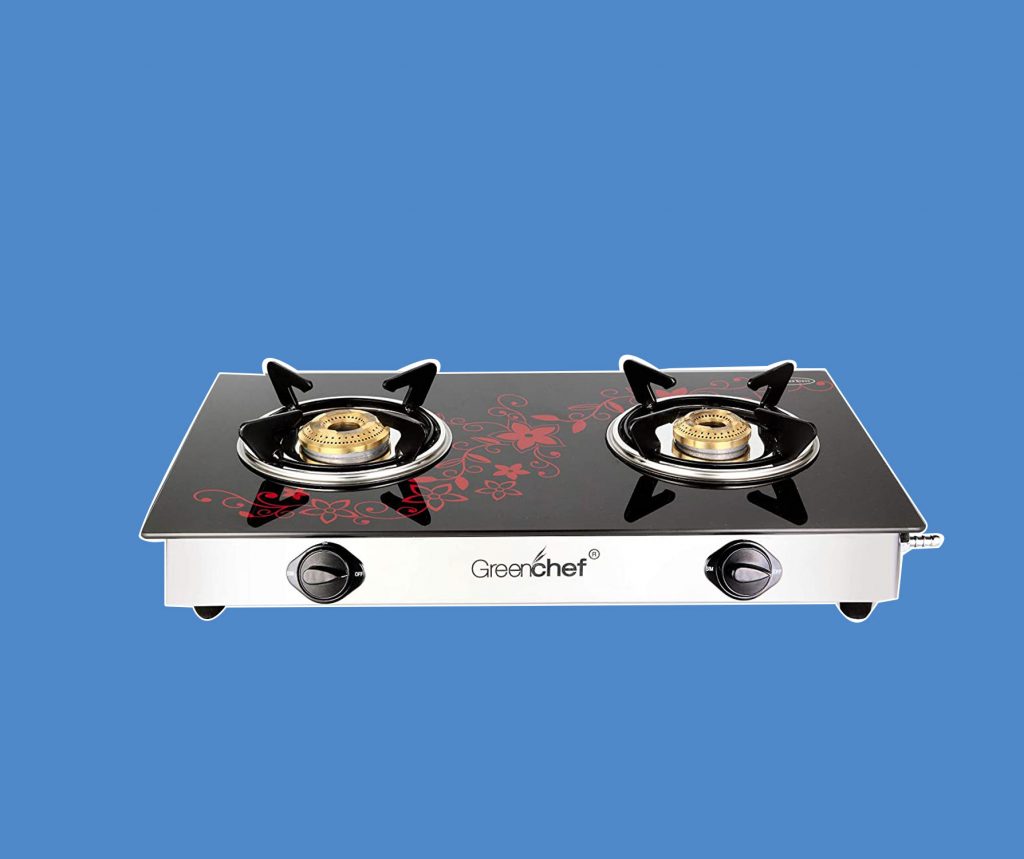 Greenchef Crystal Plus 2 Burner Glass Top Gas Stove