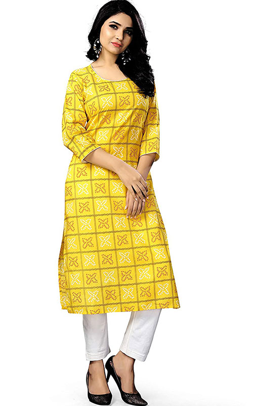 Cotton Checks Print Kurta 