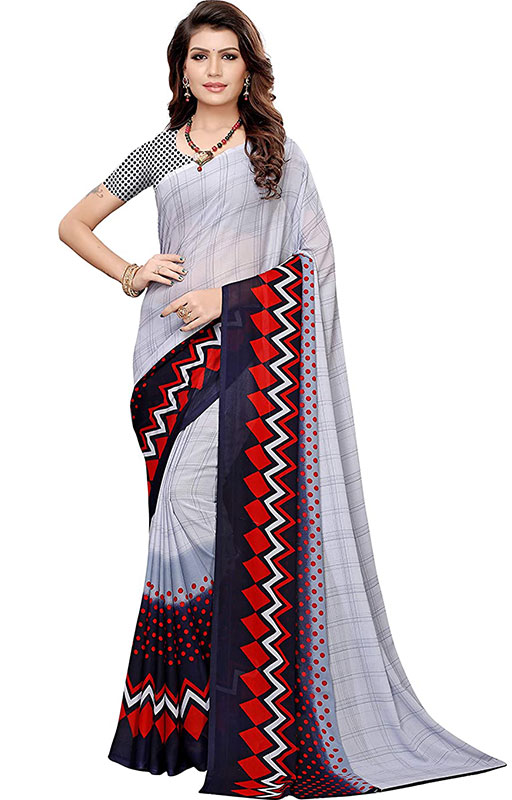 Designer Grey Saree