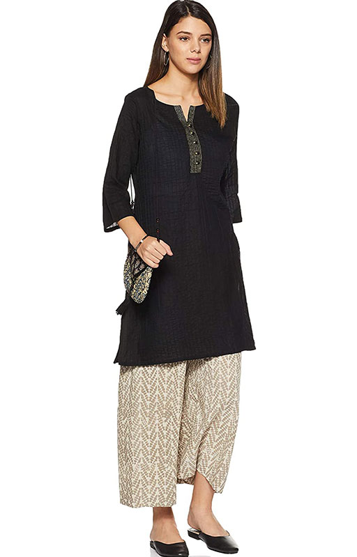 Straight Black Kurti