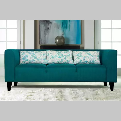 three seater green sofa