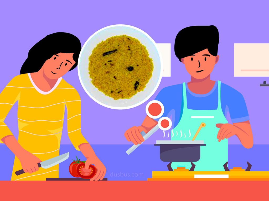 Couple Cooking Khichdi Together 