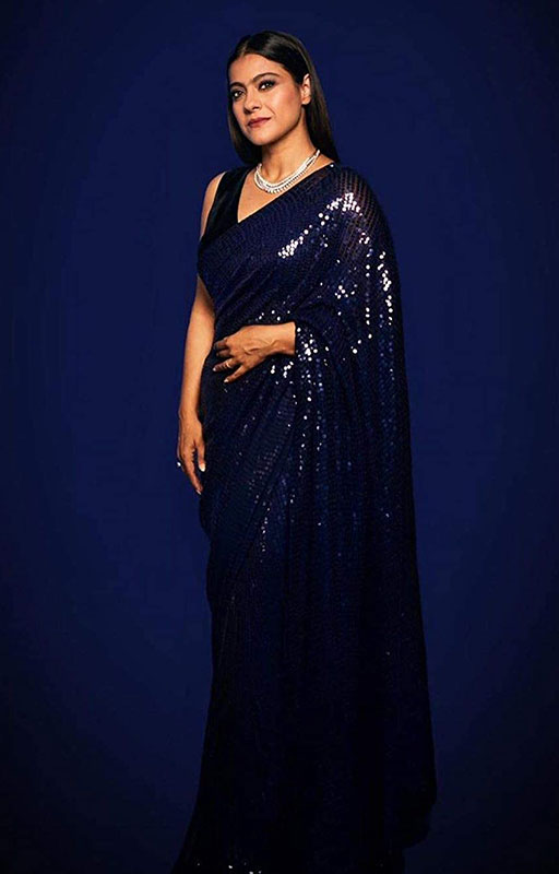 Navy Blue Sequin Saree 