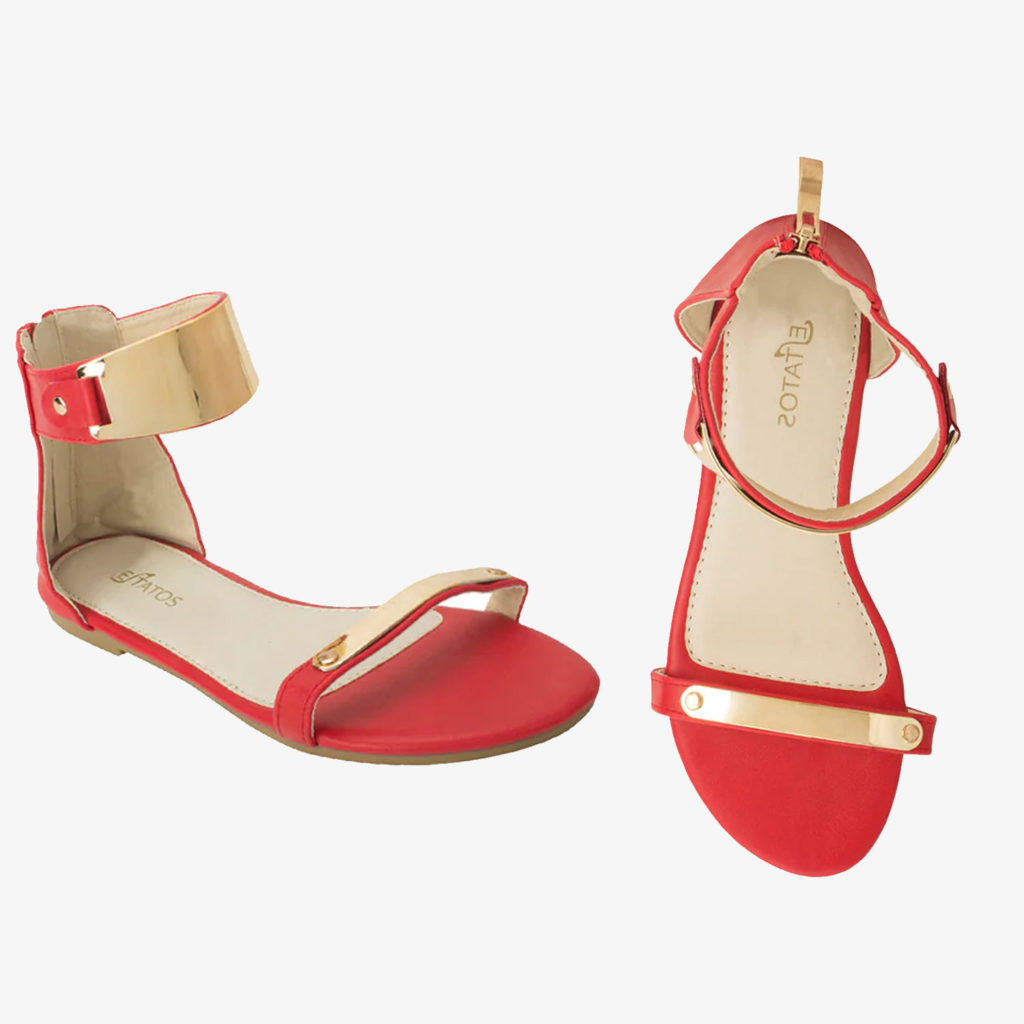 Red Ankle Strap Sandals