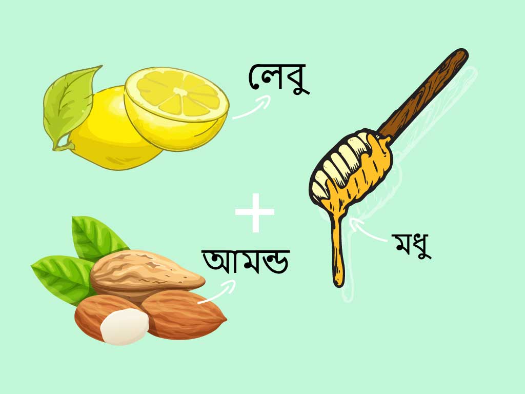 মধু, আমন্ড, লেবুর রস