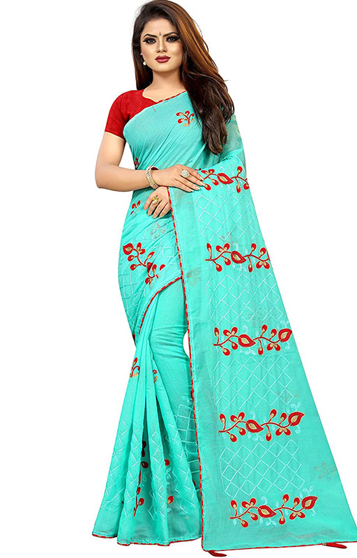 Chanderi Cotton Embroidered Saree 