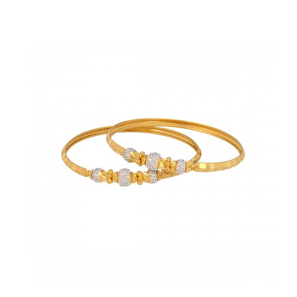 White And Yellow Gold Bangle