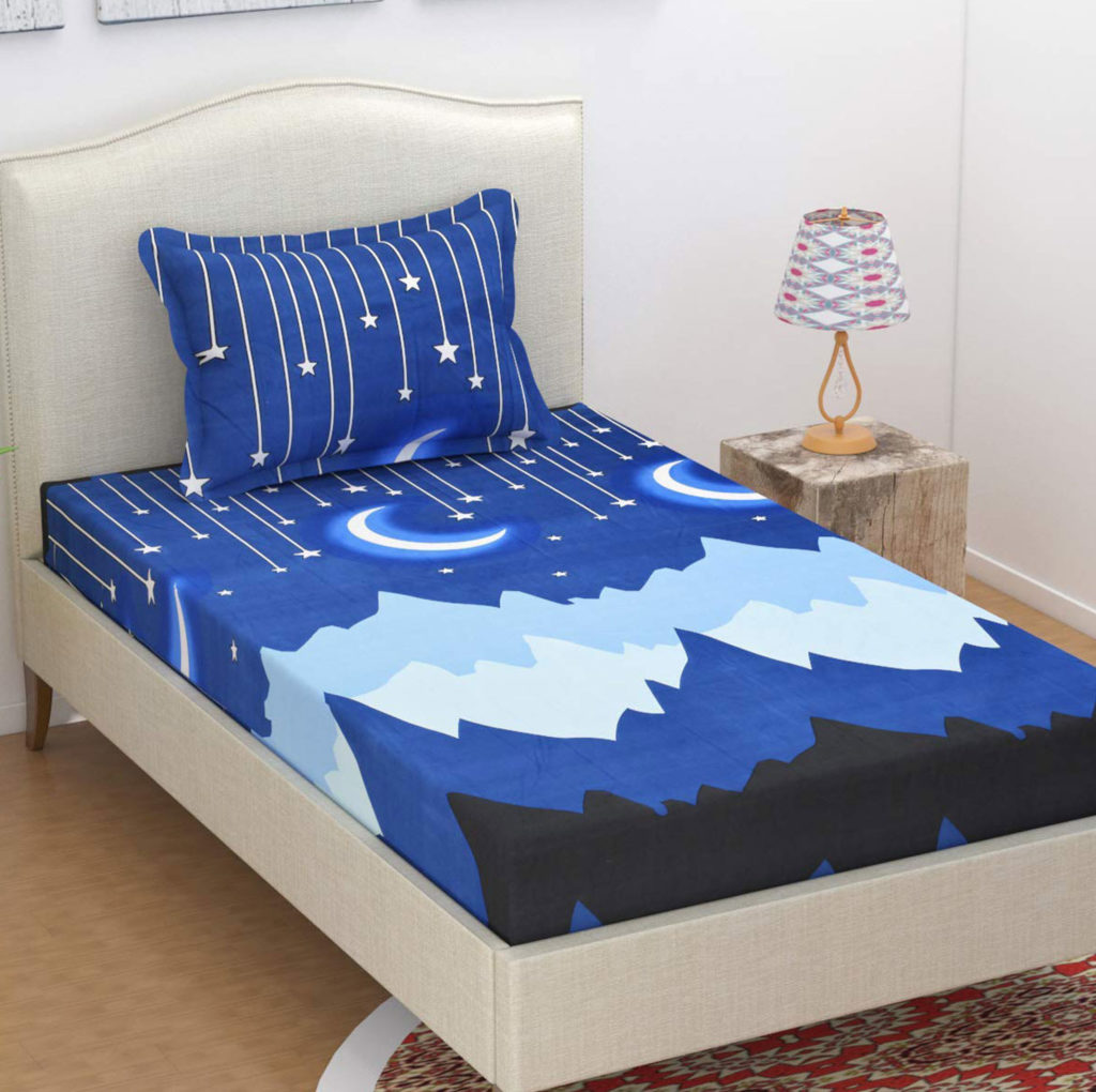 Blue And White Single Bedsheet 