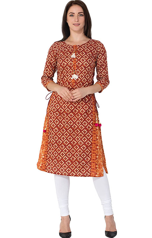 GULMOHAR JAIPUR Women's Cotton Straight Kurti