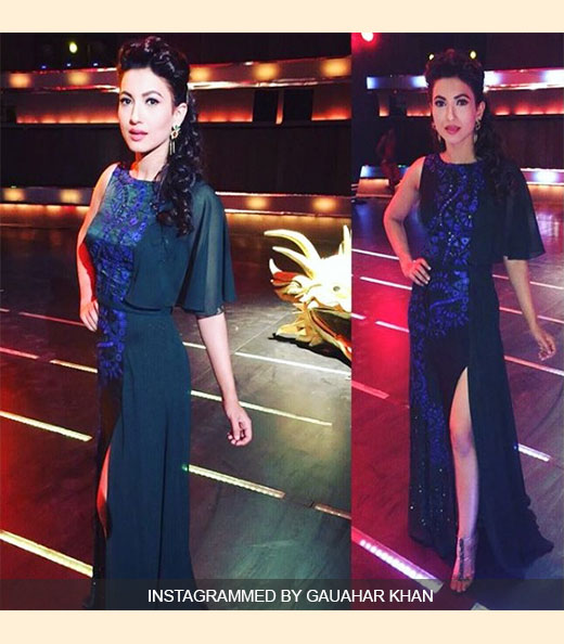 Gauahar Khan In Night Gown Outfit