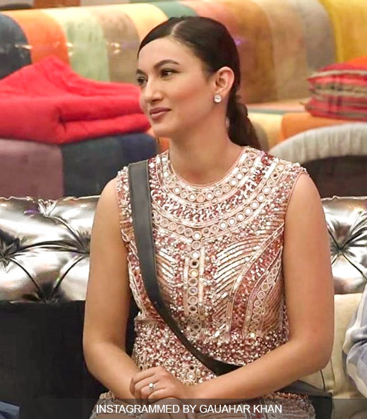 Gauahar Khan in embroidered work dress