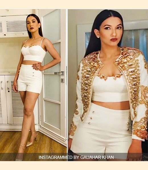 Gauahar Khan In White Outfit