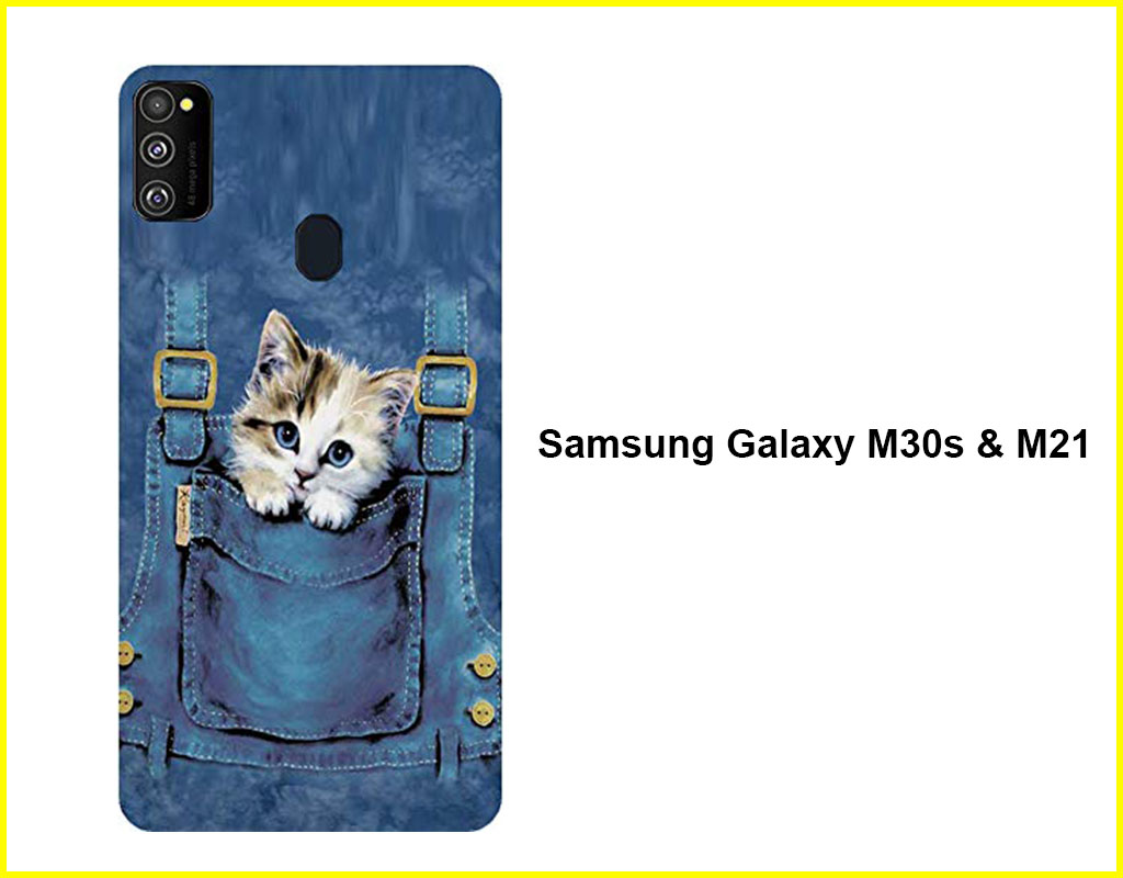 Jeans Pocket Kitten Mobile Back Cover(Samsung Galaxy M30s & M21)