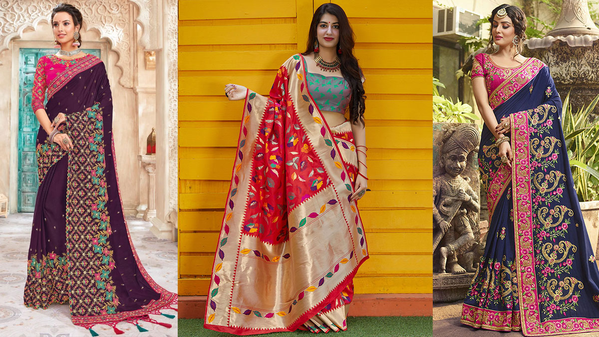 Beautiful Heavy Work Sarees for Wedding Wear