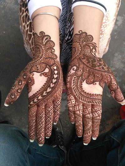 Front Peacock Style Mehandi Design