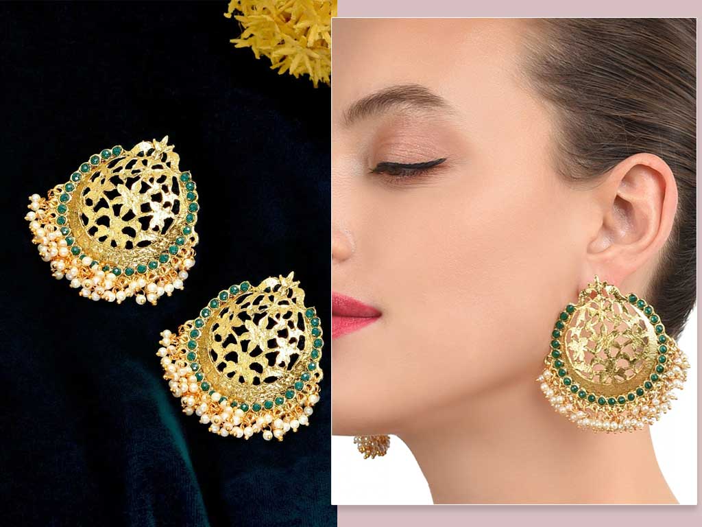 Green Gold-Plated Chandbalis