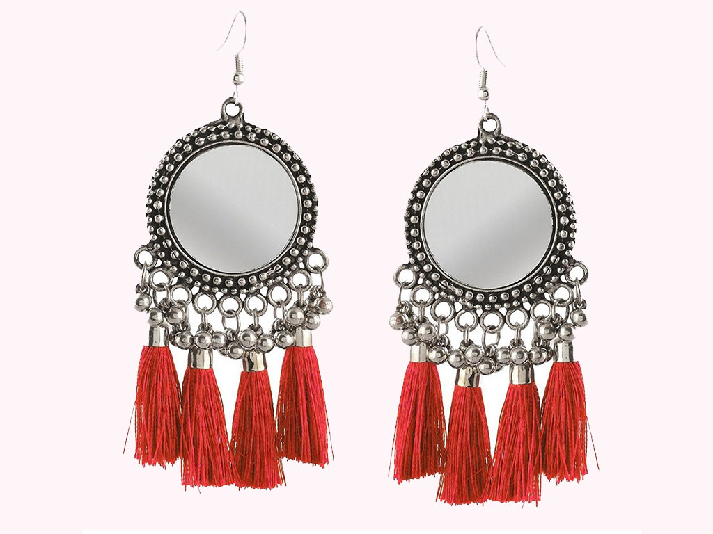 Michelangelo Tassel Mirror Earrings 