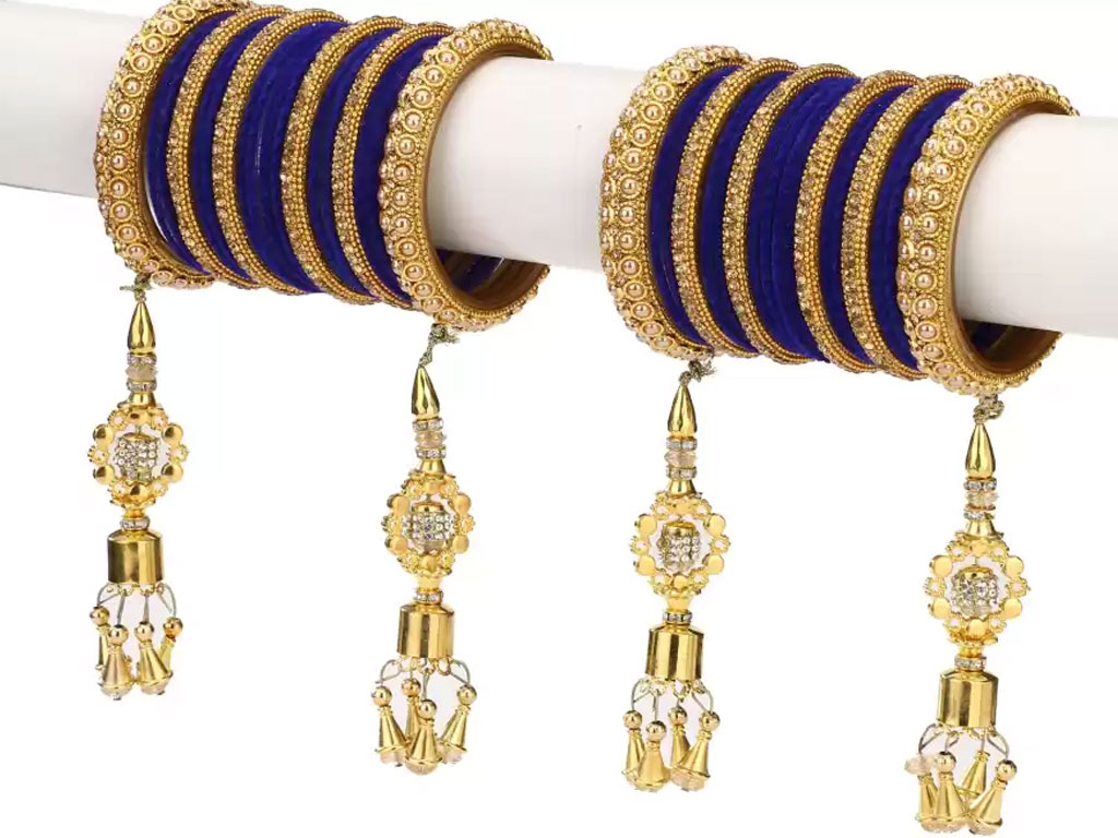 Blue Color Latkan Bangles