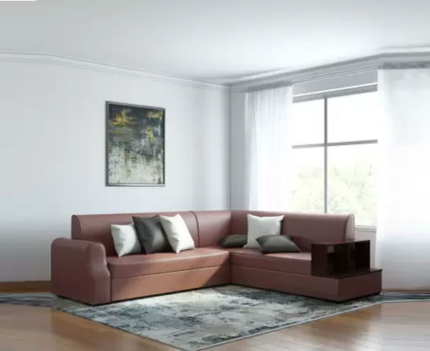 Macro Leatherette 6 Seater Sofa