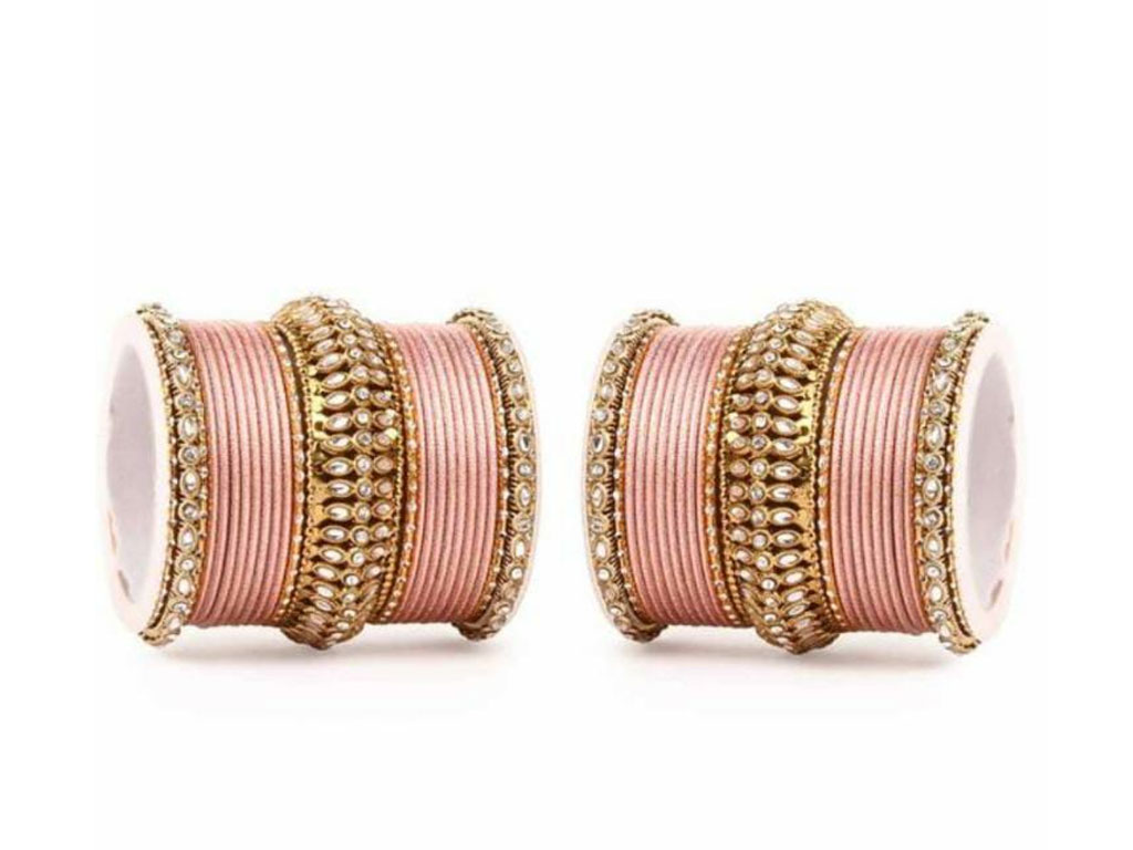 Peach Color Bridal Kundan Set