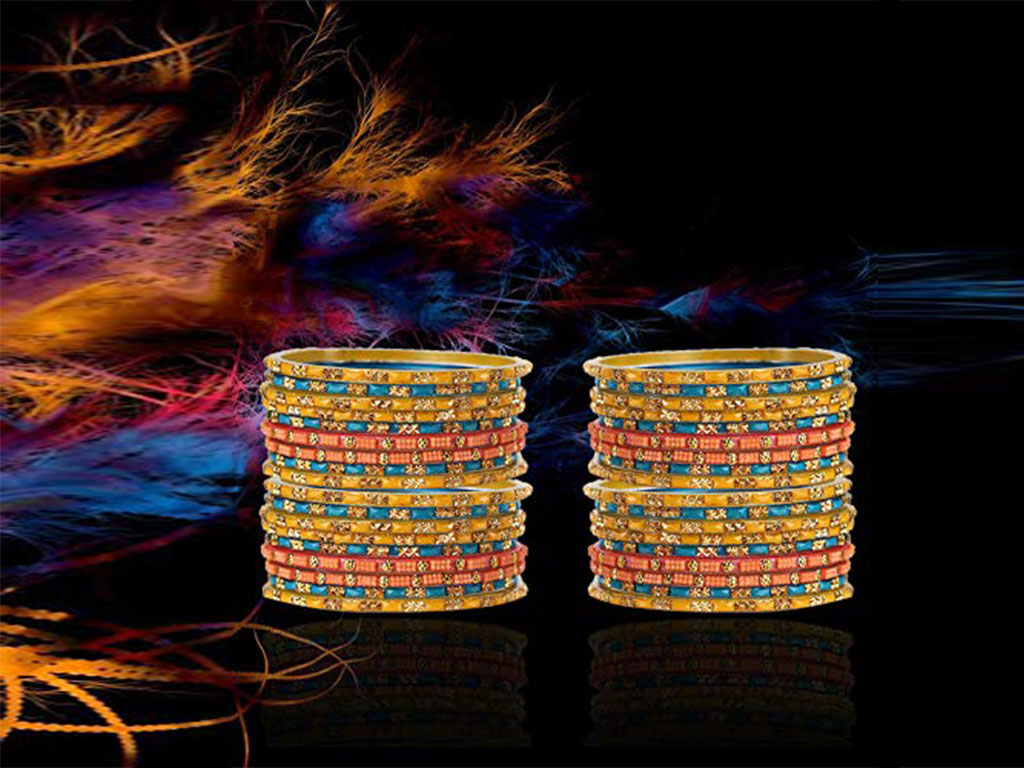 Three Color Fancy Bangles