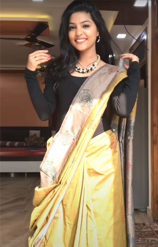 Winter Saree Draping 1st Style