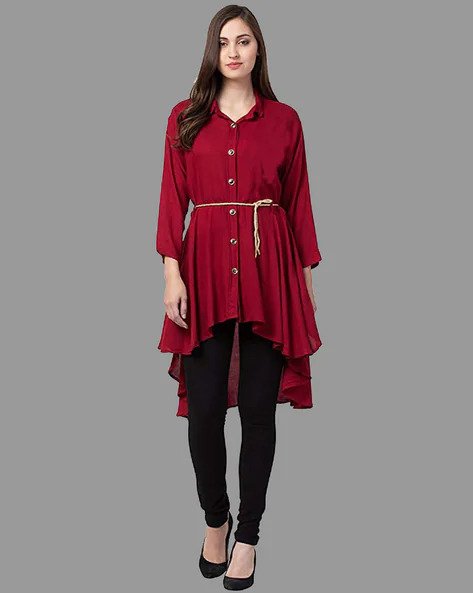 A-line Kurta With Asymmetric Hem