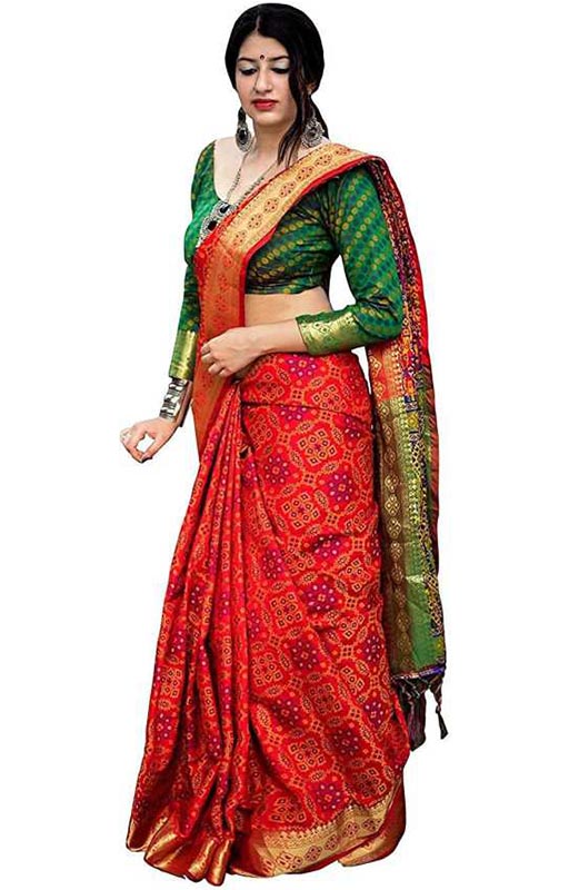 Bandhani Silk Blend Saree