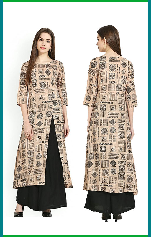 Cotton A-line Front Slit Kurti