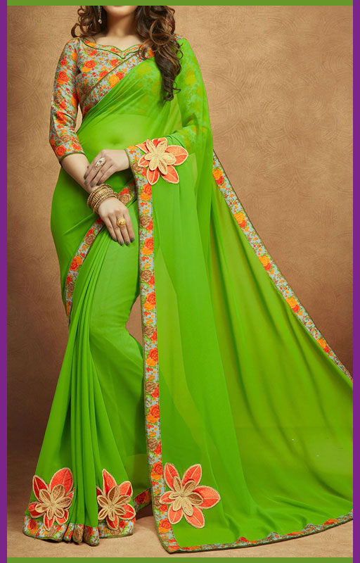 Floral Embroidered Saree 