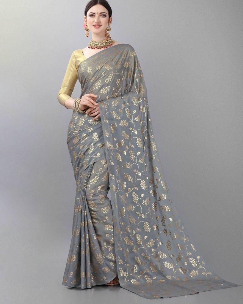 Foil Print Traditional Saree