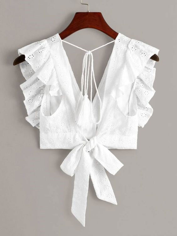Knot Style White Blouse Design