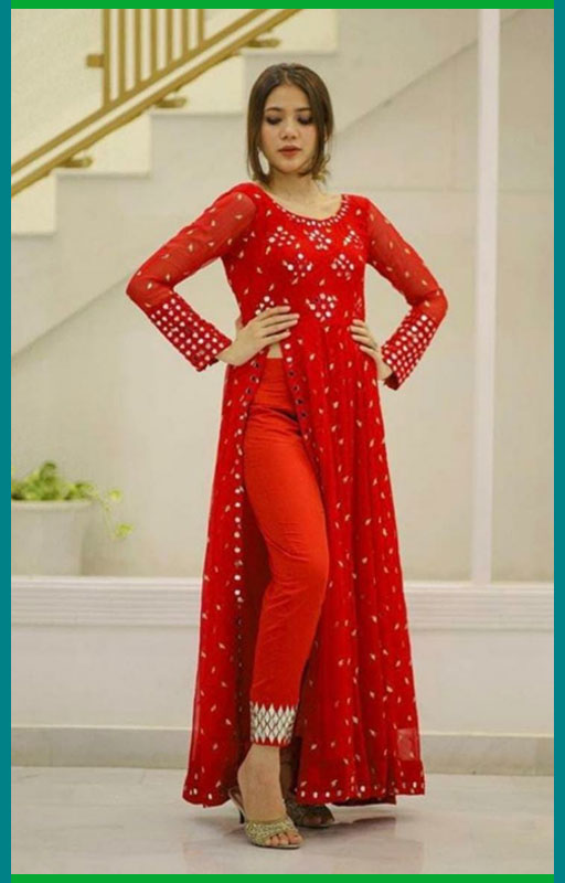Red Color Western Wear Kurti