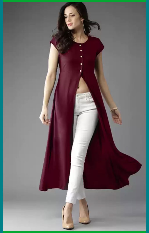 Solid Rayon Front Slit Kurta