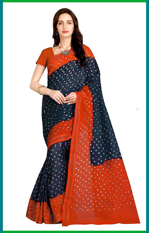 Bandhej Pure Cotton Printed Saree