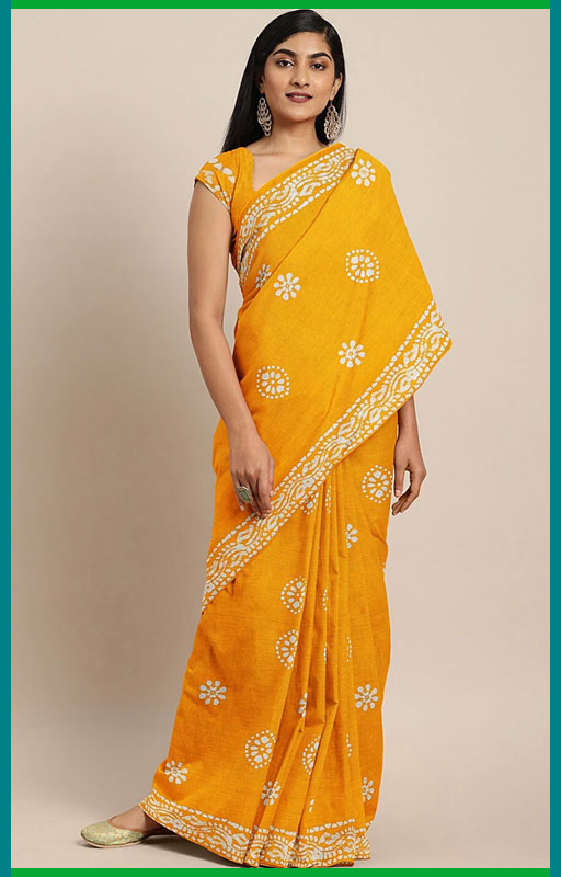 Batik Cotton Printed Saree