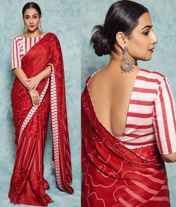 Boat Neck Blouse Design