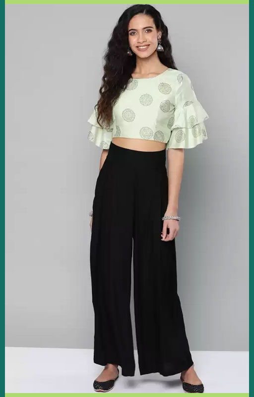 Crop Top And Palazzo Set