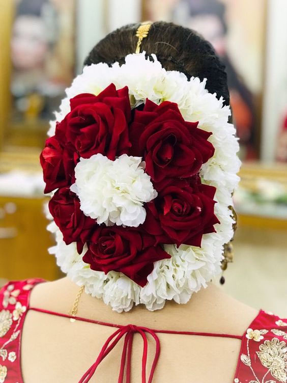 Floral Bun Hairstyle