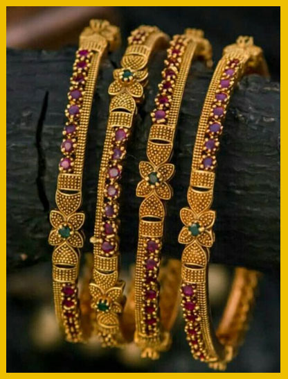 Flower Stone Bangle Design
