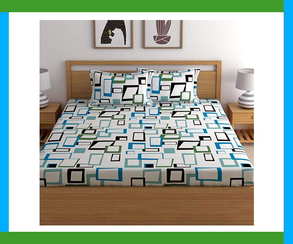 Geometric Print Blue Bedsheet