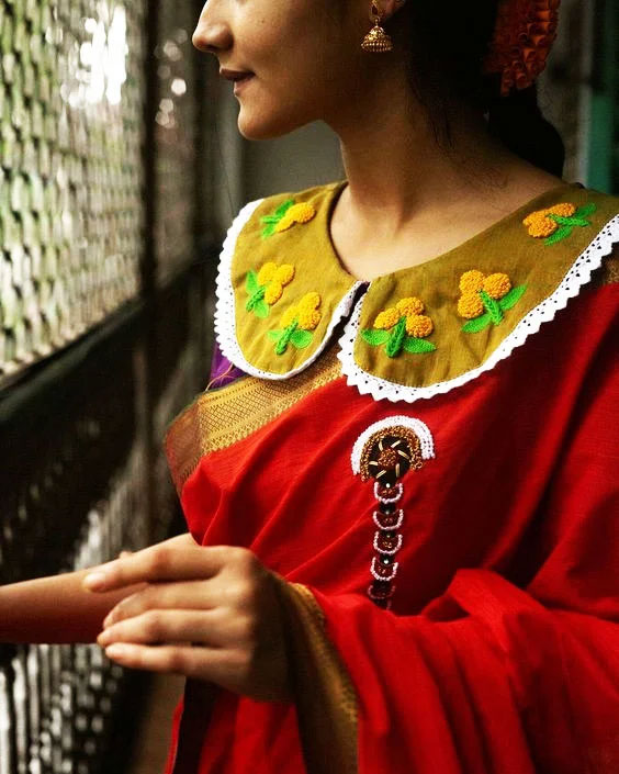 Hand Embroidered Retro Style Blouse