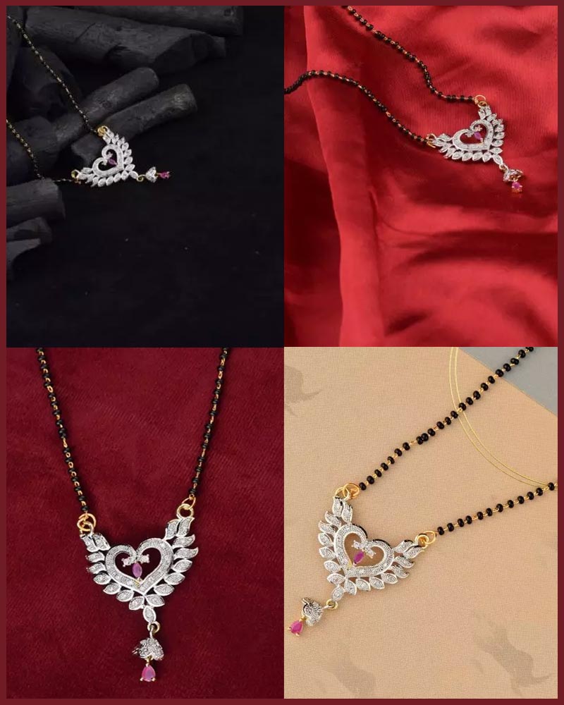 Heart Shaped Silver Plated Mangalsutra